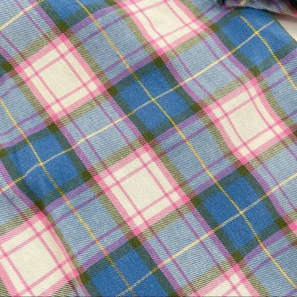 Carter’s Girl’s Pink/Blue Plaid Gold Metallic Plaid Long Sleeve Twill Blouse 5T - Picture 7 of 10